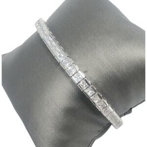 Vintage Absolute Simulated-Diamond CZ Sterling Silver Petite Tennis Bracelet